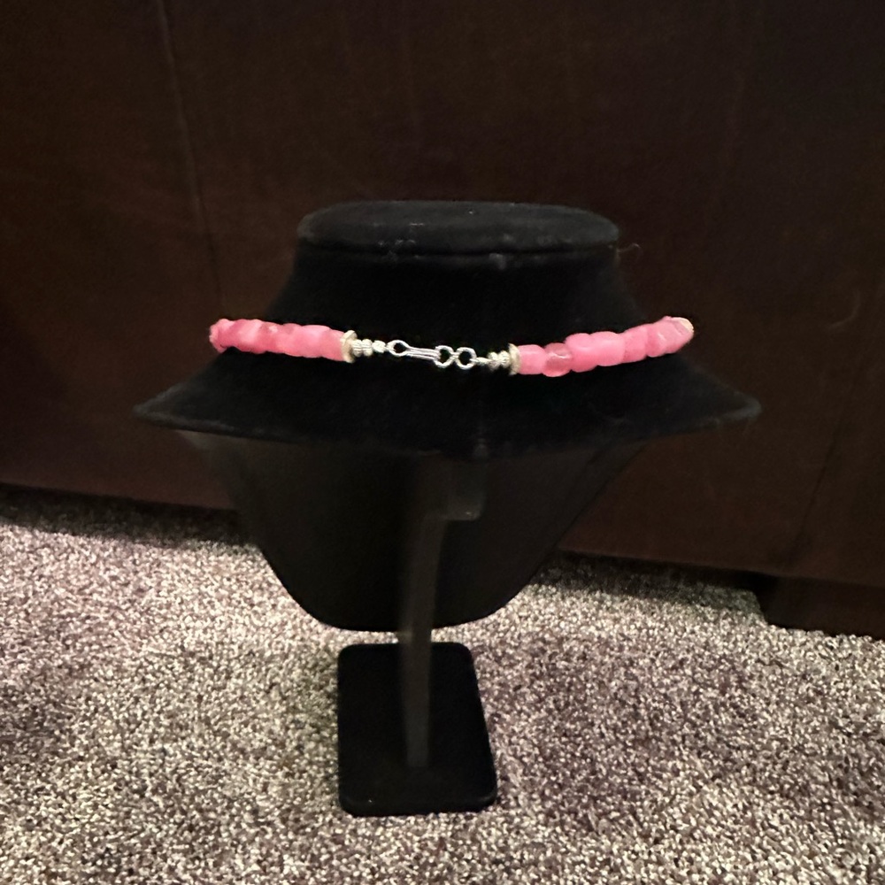 “One of a Kind” Hand Crafted Strawberry Quartz & Sterling Silver Necklace - Picture 3 of 4